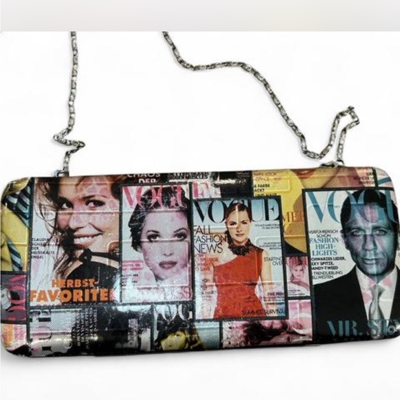 Handbags - Vogue Magazine Print Clutch Bag